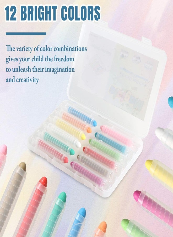 maglala 12 Pcs Dustless Chalk Pens, Non-Toxic Washable Colored Chalk for Kids, Wet Wipeable, Ideal for Outdoor Art & Blackboard Drawing - Image 3